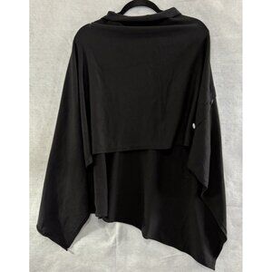 NWT ROBERT KITCHEN Women Poncho Sweater Sz L Black Classy Modern Comfy 20-1
